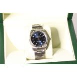 GENTLEMENS ROLEX AIR KING WRISTWATCH REF.114200 CIRCA 2011 W/BOX, PAPERS & SWING TAGS, circular dark