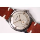 VINTAGE VACHERON & CONSTANTIN GENEVE STEEL CASED DRESS WATCH, circular stepped dial, with applied