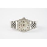 GENTLEMENS ROLEX OYSTER PERPETUAL DATEJUST MOTHER OF PEARL DIAMOND SET WRISTWATCH REF. 16014,