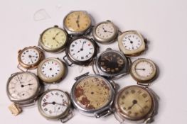 *TO BE SOLD WITHOUT RESERVE*Group of trench watches, 6 x ladies 7 x gents, One of which is large
