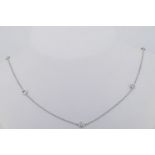 Brilliant Cut Diamond Necklace, 6 bezel set diamonds totalling approximately 0.49ct, stamped 18ct