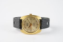 GENTLEMENS ASTRAL AUTOMATIC DATE WRISTWATCH, circular champagne dial with gold tone hour markers and