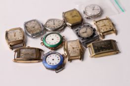 *TO BE SOLD WITHOUT RESERVE*Group of 12 mixed art deco watches, 1-Warwick Enamel bezel watch with