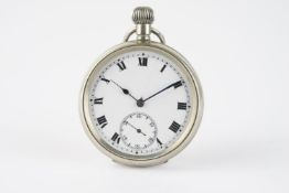 VINTAGE LIMIT POCKET WATCH, circular white dial with black roman numerals hour markers and hands,