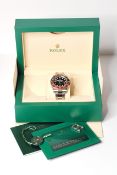 2020 UNWORN ROLEX OYSTER PERPETUAL DATE GMT-MASTER II ROOT BEER REFERENCE 126711CHNR FULL SET, black