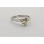 Heart Diamond Solitaire Ring, set with a single heart shaped diamond approximately 1.06ct,
