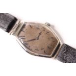 *TO BE SOLD WITHOUT RESERVE*Large Art Deco Longines Tonneau watch with exploded numerals, Grade 13.