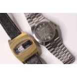 *TO BE SOLD WITHOUT RESERVE*Group of 2 watches circa 1960s, 1-Chalet digital automatic watch,