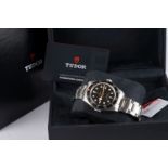 BRAND NEW W/ STICKERS GENTLEMENS TUDOR BLACK BAY WRISTWATCH W/ BOX & GUARANTEE REF. 79090N CIRCA