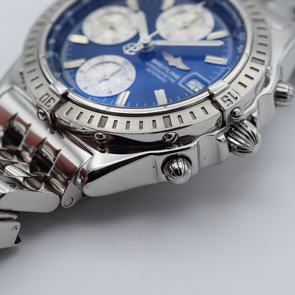 GENTLEMAN'S BREITLING CHRONOMAT BLUE A13352, JUNE 2002 WITH ORIGINAL PAPERS, BREITLING CAL. B13, - Image 11 of 13