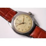VINTAGE TUDOR OYSTER ROYAL REFERENCE 7934 , patina cream dial, gilt Arabic numerals, minute track,