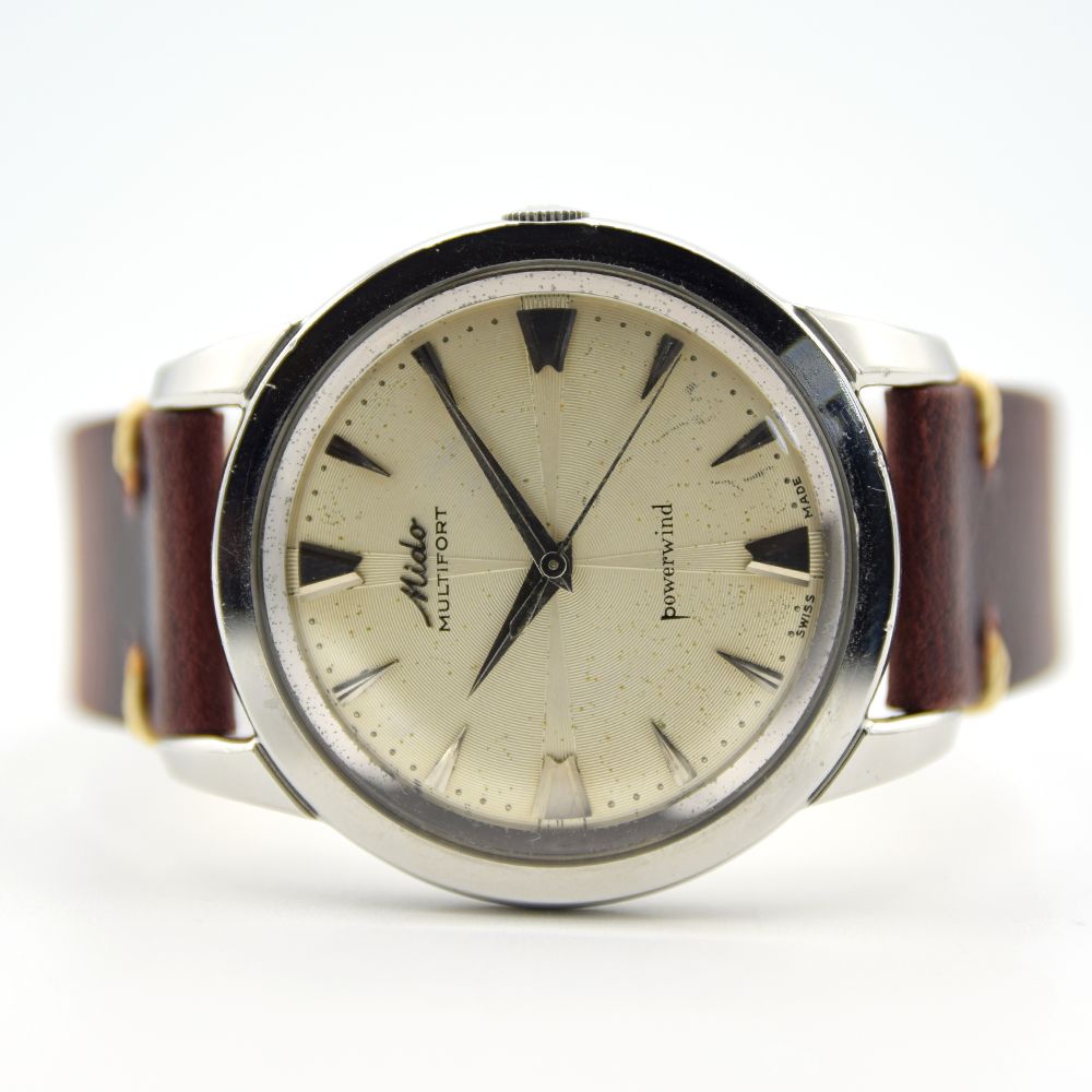 GENTLEMAN'S MIDO MULTIFORT POWERWIND RARE DIAL, REF. 3906, CIRCA. 1950S, AUTOMATIC MIDO CAL. 917P,