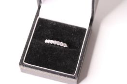 Diamond 0.50ct seven stone ring, in 9ct white gold, new stock