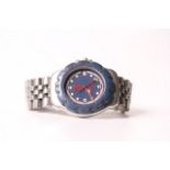 TAG HEUER PROFESSIONAL F1 200M REFERENCE 370.513, blue dial with red and grey detail, blue out