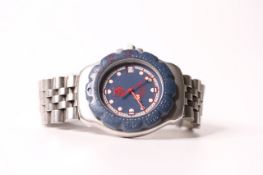 TAG HEUER PROFESSIONAL F1 200M REFERENCE 370.513, blue dial with red and grey detail, blue out