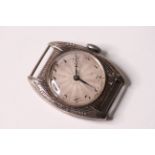 *TO BE SOLD WITHOUT RESERVE*Art Deco Silver cased watch with Swiss hallmarking and Rolex movement,
