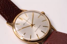 RARE VINTAGE SEIKO GOLD FEATHER 25 JEWEL DRESS WATCH , cream dial, gilt baton hour markers and