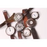 *TO BE SOLD WITHOUT RESERVE*Group of 5 Trench Watches WW1, two with shrapnel guards, two ladies,