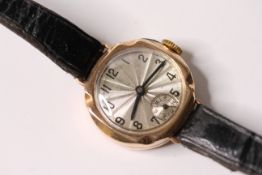 *TO BE SOLD WITHOUT RESERVE*1937 9ct Gold ladies watch fancy dial, 15 jewel movement, London made
