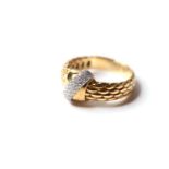 Fope Flex'it Vendome Ring, 18ct yellow and white gold, set with diamonds totalling 0.20ct, condition