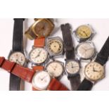 *TO BE SOLD WITHOUT RESERVE*Group of dress and trench watches, circa 30s/40s, 10 including smiths,