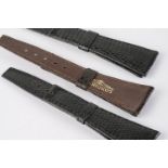 GROUP OF THREE NOS LONGINES LEATHER STRAPS, three 22mm longines leather straps.*** Please view