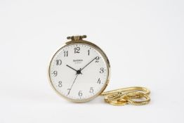 VINTAGE SEKONDA POCKET WATCH, circular white dial with black arabic numeral hour markers and