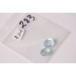 A Pair of Aquamarine Cabochon Cut Stones, 7.70ct