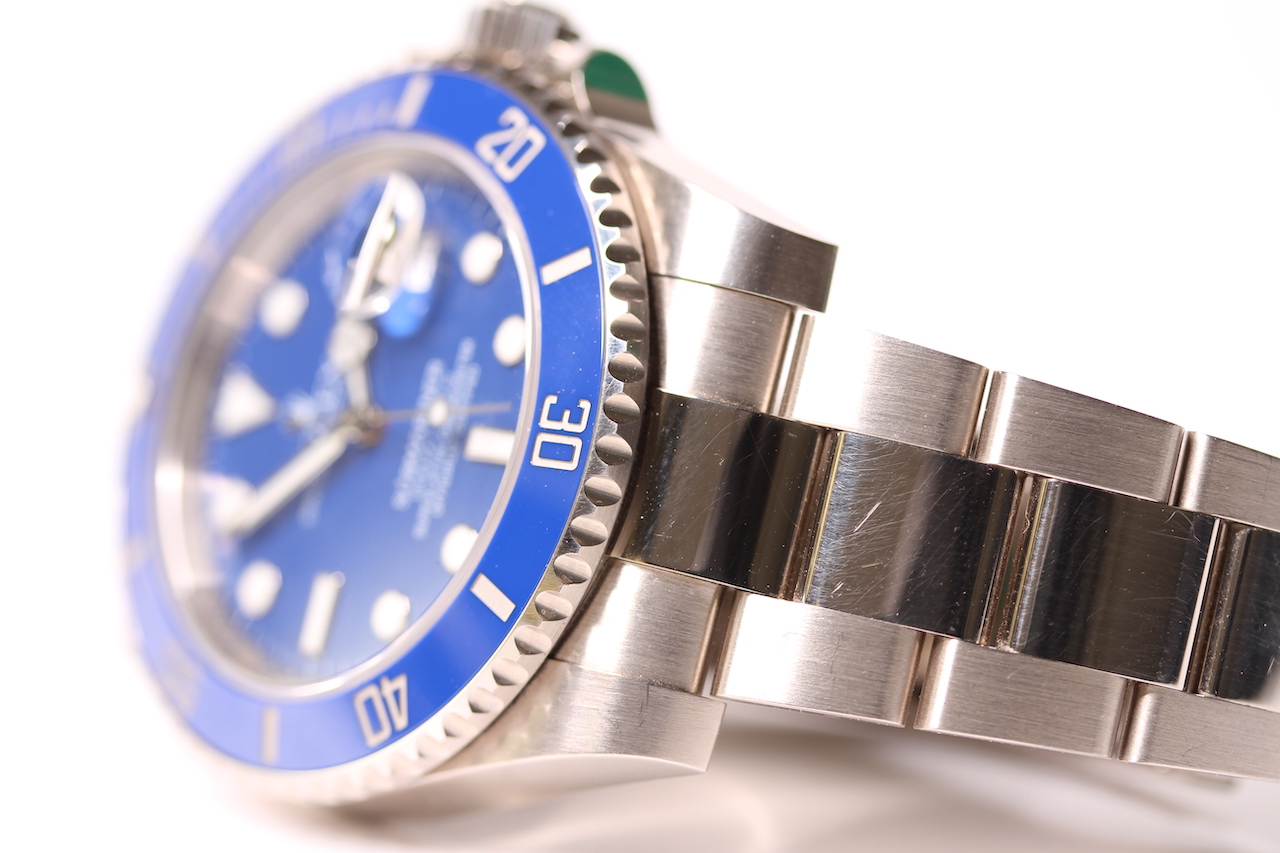 DISCONTINUED RARE ROLEX OYSTER PERPETUAL SUBMARINER 'SMURF' 18CT WHITE GOLD REFERENCE 116619LB - Image 5 of 14