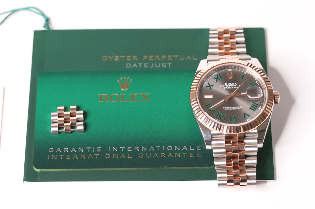 2020 ROLEX OYSTER PERPETUAL DATE JUST WIMBLEDON EVEROSE REFERENCE 126331, circular grey dial,