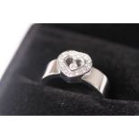 Chopard Heart Shaped Floating Diamond Ring, heart shaped centre set with round brilliant cut