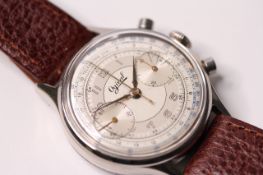 VINTAGE OGIVAL 1960S CHRONOGRAPH, circular two tone dial, Arabic numerals, twin register, multiple