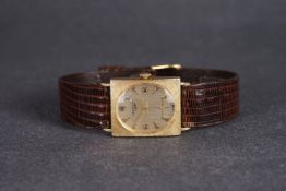 VINTAGE 14CT ART DECO LONGINES DRESS WATCH, oval pin stripe dial, arrow and block hour markers,