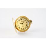 VINTAGE ADAS HUNTER ROLLED GOLD POCKET WATCH, circular champagne dial with black roman numeral