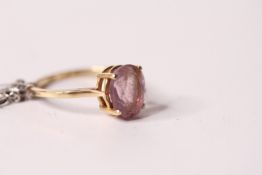 Amethyst Ring, 14k yellow gold, 4 claw set, ring size P