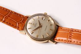 GENTLEMENS OMEGA SEAMASTER 9CT GOLD AUTOMATIC WRISTWATCH CIRCA 1967, circular silver dial with