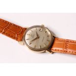 GENTLEMENS OMEGA SEAMASTER 9CT GOLD AUTOMATIC WRISTWATCH CIRCA 1967, circular silver dial with