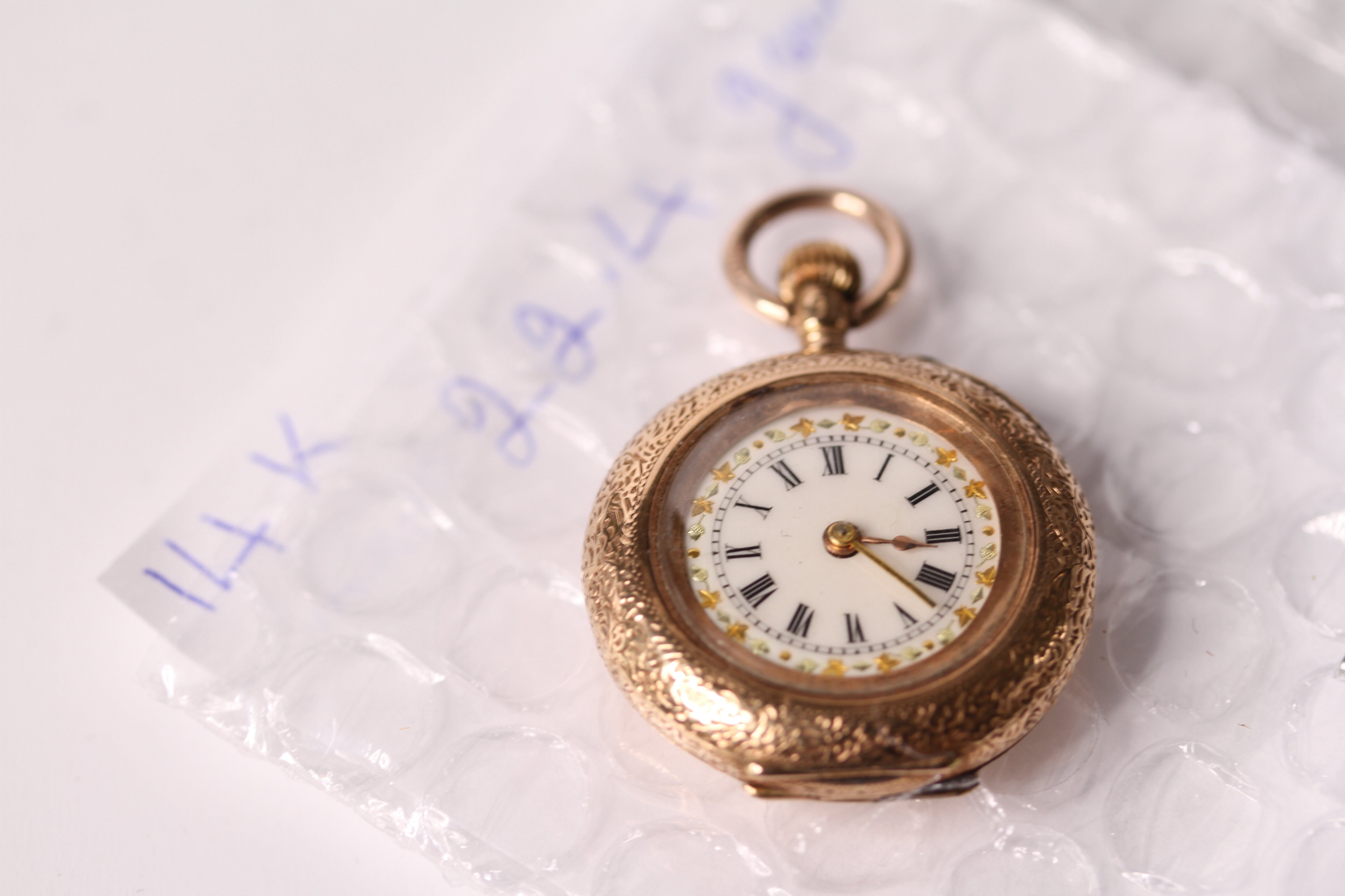 Large Group Of Fob Watches, 5x 9ct gold fob watches, with gilt dials, engraved cases , approximately - Image 9 of 15