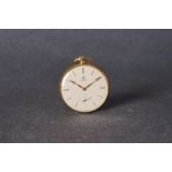 VINTAGE OMEGA 9CT GOLD POCKET WATCH, circular cream dial with gold hour markers and hands,