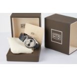 GENTLEMENS HTD HOROLOGICAL TOOLS DEPARTMENT CHRONOGRAPH WRISTWATCH W/ BOX & PAPERS, circular twin
