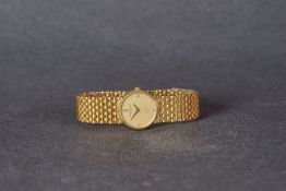 LADIES VACHERON CONSTANTIN 18CT GOLD DIAMOND SET QUARTZ WRISTWATCH, circular gold dial with