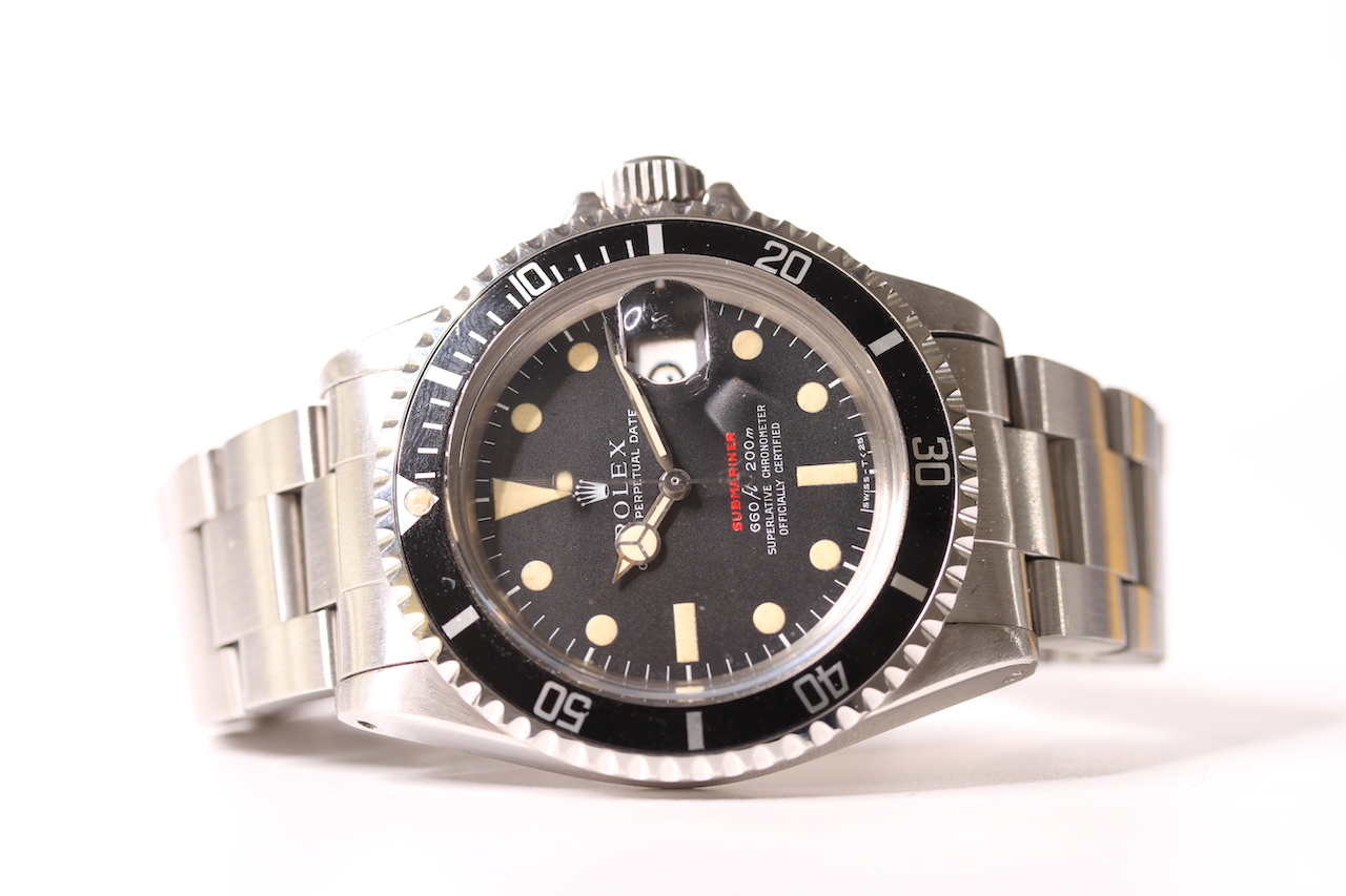 VINTAGE ROLEX OYSTER PERPETUAL DATE SUBMARINER 1680 RED LINE FEET FIRST CIRCA 1971 - Image 4 of 4