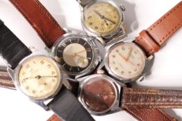 *TO BE SOLD WITHOUT RESERVE*Group of 5 tool watches, 1-1940s Salmon dial syringe hand tool watch,
