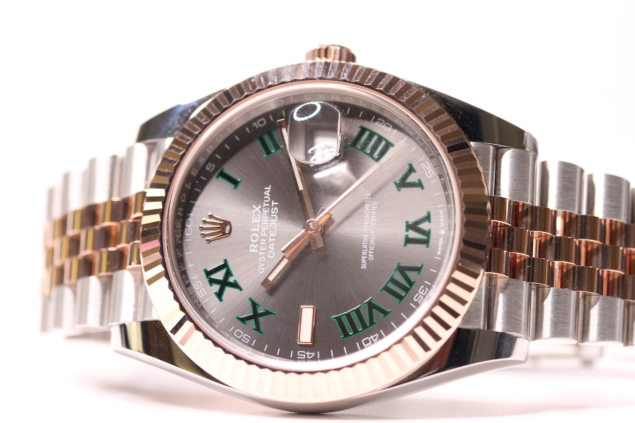 2020 ROLEX OYSTER PERPETUAL DATE JUST WIMBLEDON EVEROSE REFERENCE 126331, circular grey dial, - Image 3 of 6