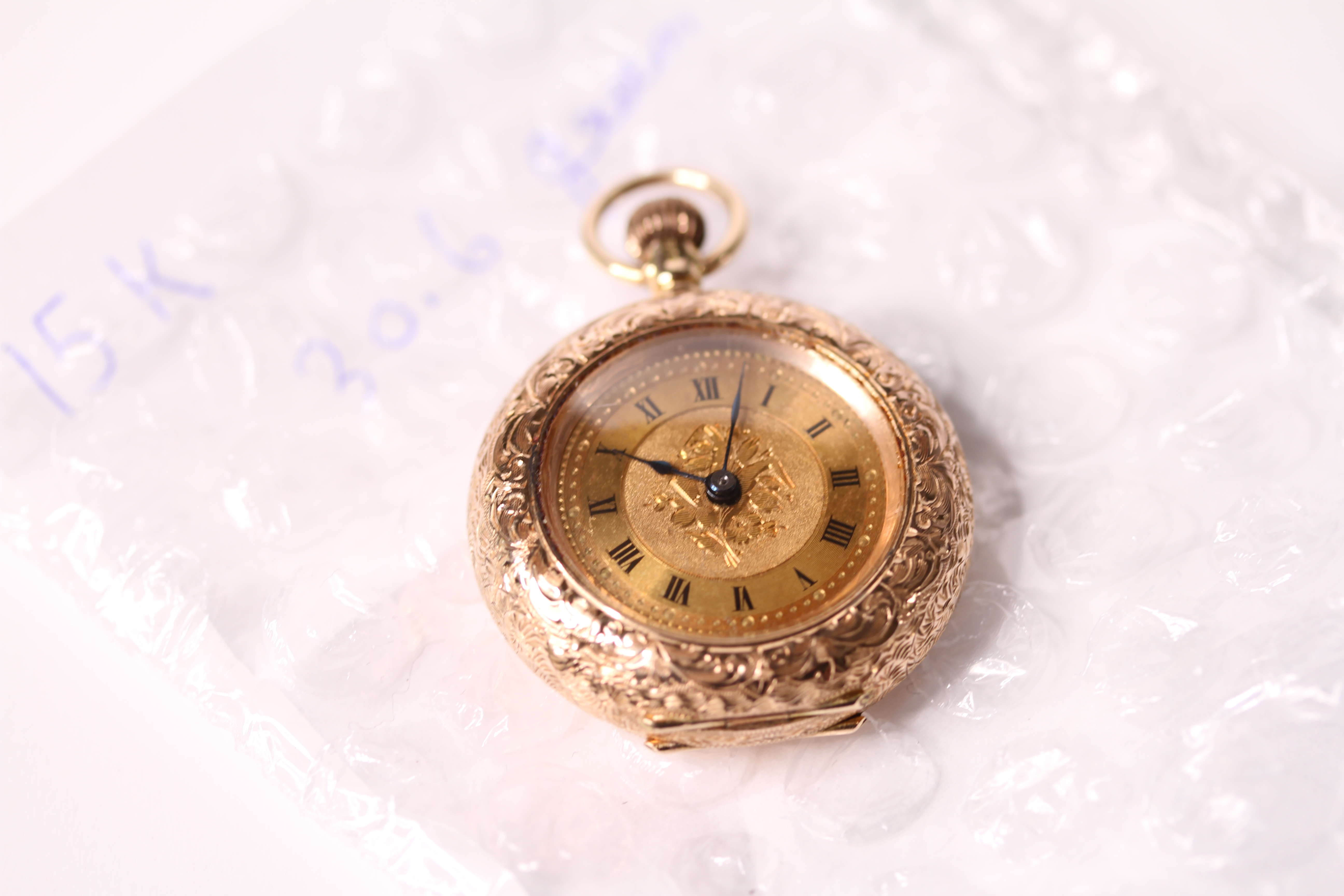 Large Group Of Fob Watches, 5x 9ct gold fob watches, with gilt dials, engraved cases , approximately - Image 2 of 15