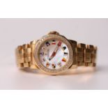 18CT LADIES CORUM ADMIRALS CUP REFERENCE 039.440.65, circular mother of pearl dial, nautical flag