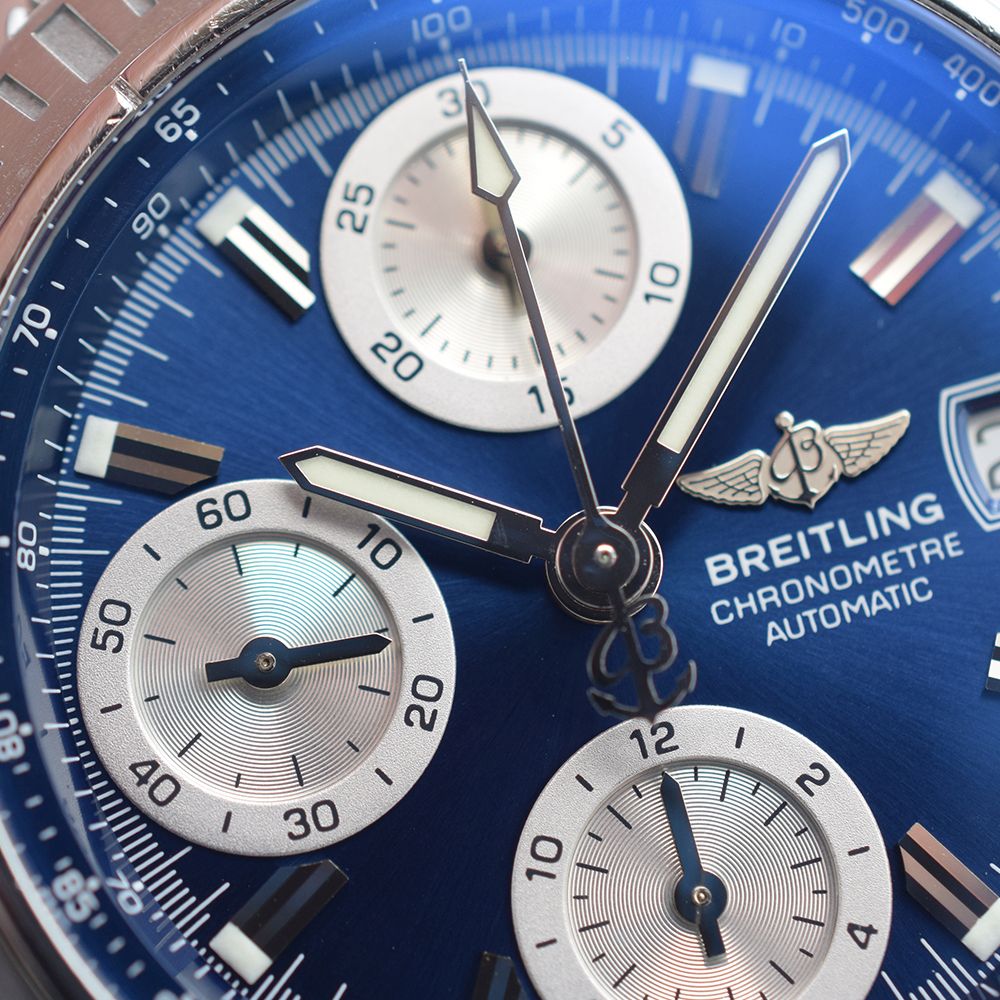 GENTLEMAN'S BREITLING CHRONOMAT BLUE A13352, JUNE 2002 WITH ORIGINAL PAPERS, BREITLING CAL. B13, - Image 9 of 13