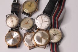 *TO BE SOLD WITHOUT RESERVE*Group of 40s/50s dress watches, round, 8 gents, two Avia, regency,