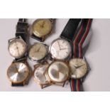 *TO BE SOLD WITHOUT RESERVE*Group of 40s/50s dress watches, round, 8 gents, two Avia, regency,