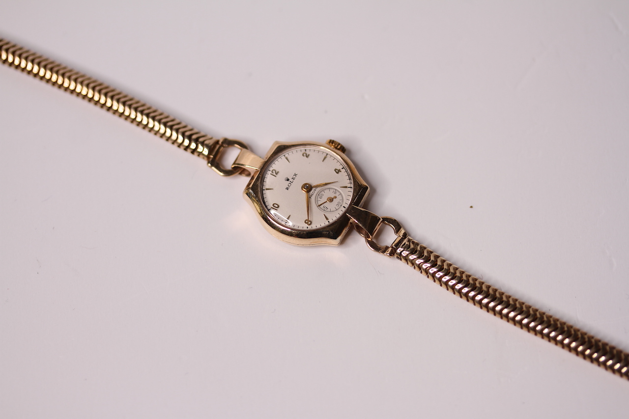 VINTAGE LADIES 9CT ROLEX COCKTAIL WATCH REFERENCE 87757 WITH ROLEX 9CT BRACELET, circular white - Image 4 of 4